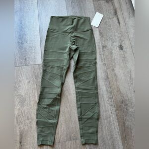 Lululemon Wunder Under Pant (Hi-Rise) *Tech Mesh 28" in Sage Size 8
